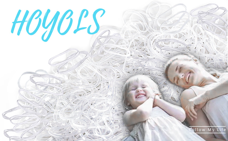 Hoyols 2000 Small Rubber Bands Hair Ties Ponytail Elastic Multi