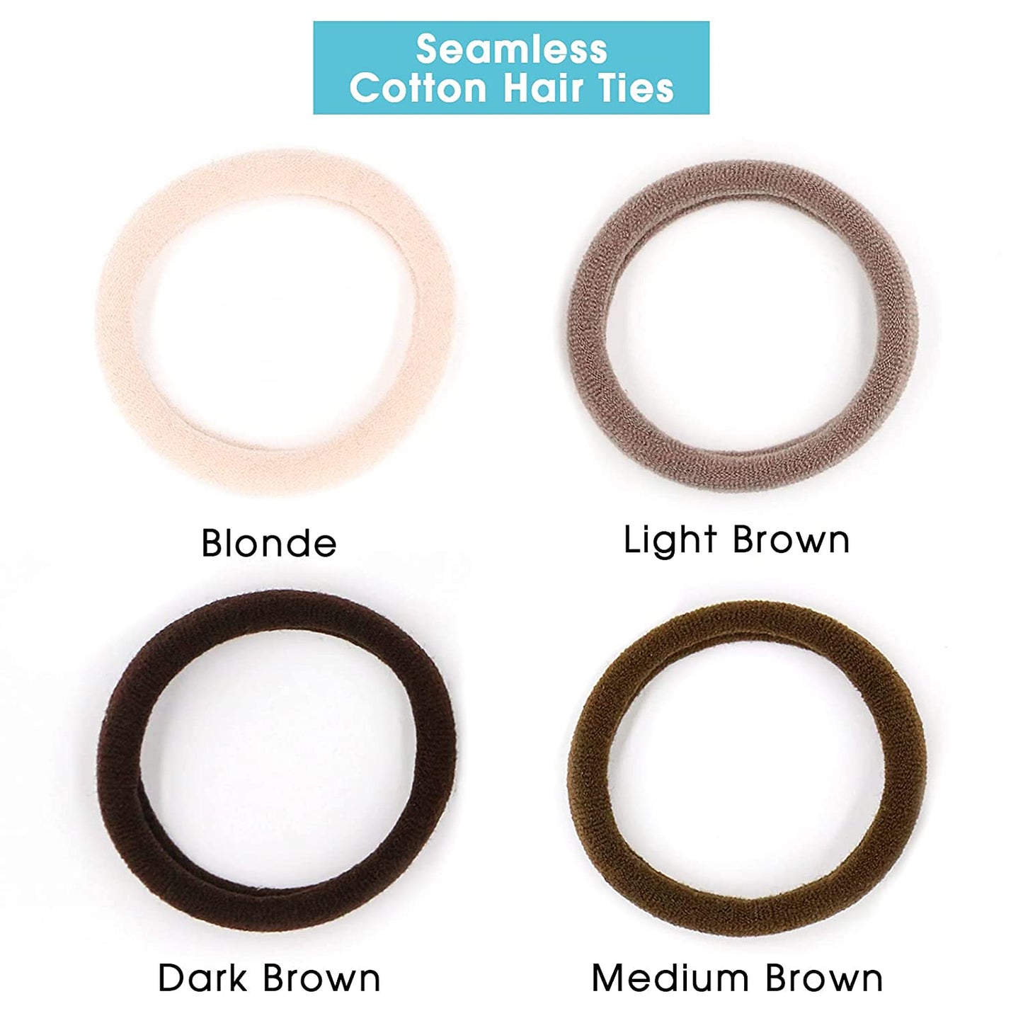 Soft & Stretch Cotton Hair Ties Large Hair Bands Nylon Fabric Ponytail Holder for Thick Heavy Curly Hair, No Slip No Damage Seamless Scrunchies Headbands  (Espresso)