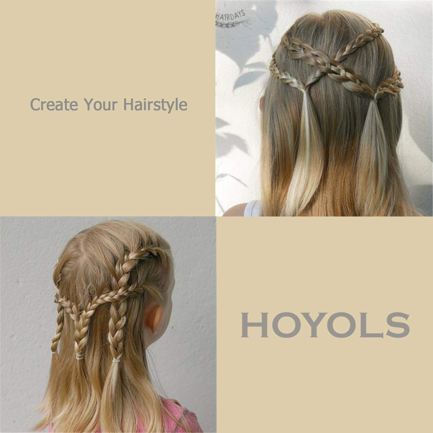 HOYOLS 3/4 Inch White Hair Rubber Bands for Hair Ties, Small Elastics Bands  Ponytail Holders for Women Baby Girls Kids Thick Hair Mini Student Crafts