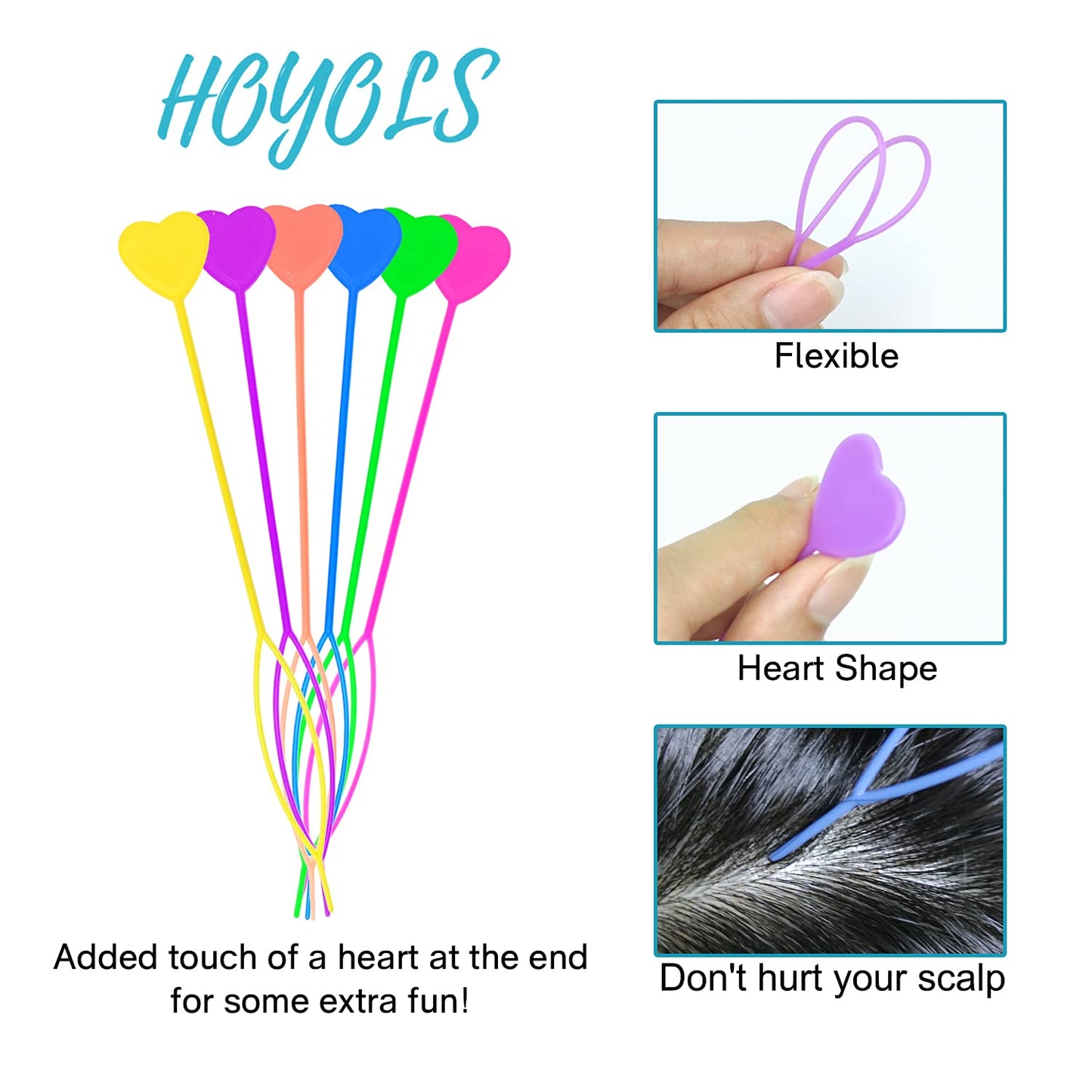 Hair Beader Tool 50pcs Quick Beader Heart Shaped Automatic Hair Beader  Plastic Topsy Tail Hair Braid Ponytail Maker Styling Tool for Loading Beads