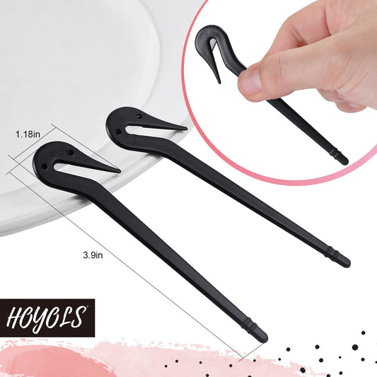 HOYOLS Elastic Hair Bands Remover, Rubber Bands Infant Baby Girls Hair Ties Cutter Removal Tool 5pcs (Black)