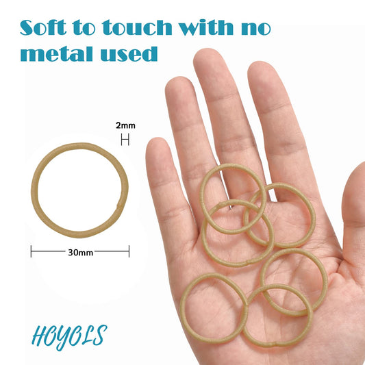 Hoyols Small Thin Hair Ties Elastics, Hair Bands Styling Accessories for Kids Girls Women’s Hair & Ties Brown Rubber Bands Hair 2mm 100 Count (Sandy Blonde)