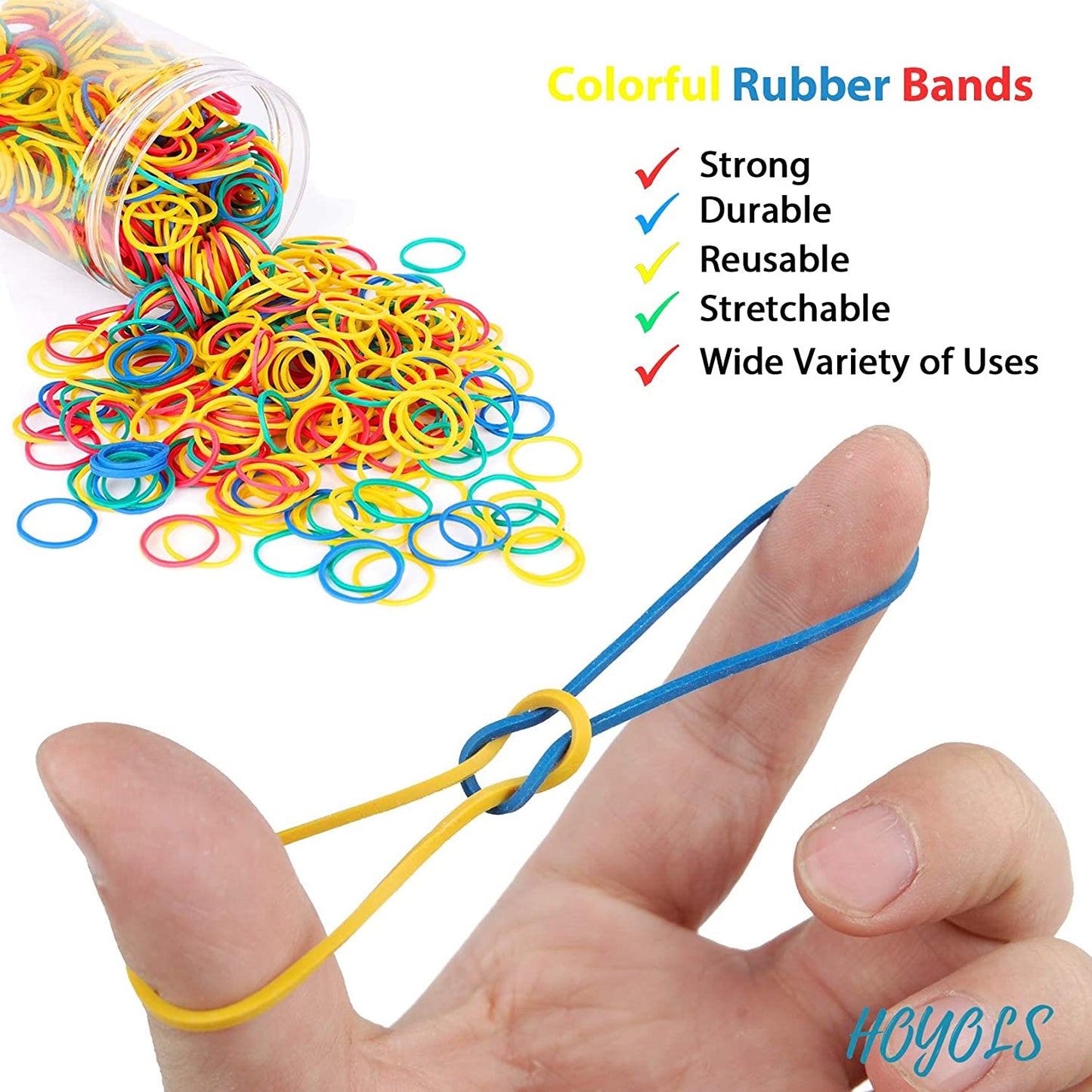 Rubber Bands Hair Ties Colorful Elastic Plastic Hair Bands Toddler Ponytail Holders for Women Toddler Baby Girls Kids Thick Hair No Damage HOYOLS