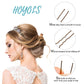 Hoyols U Shaped Hair Pins Brown, Assorted Size U Shape Bobby Pins, Metal Curved Curly Bun Clips Hairpin Crimped Design with Ball Tips for Buns Women Girls Grips Hairstyle Updo Thin Thick Hair Gold, 150 Count Bulk Pack (Brown)